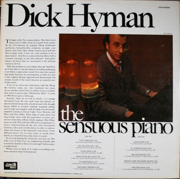 Dick Hyman : The Sensuous Piano Of Dick Hyman (LP, Album, Gat)