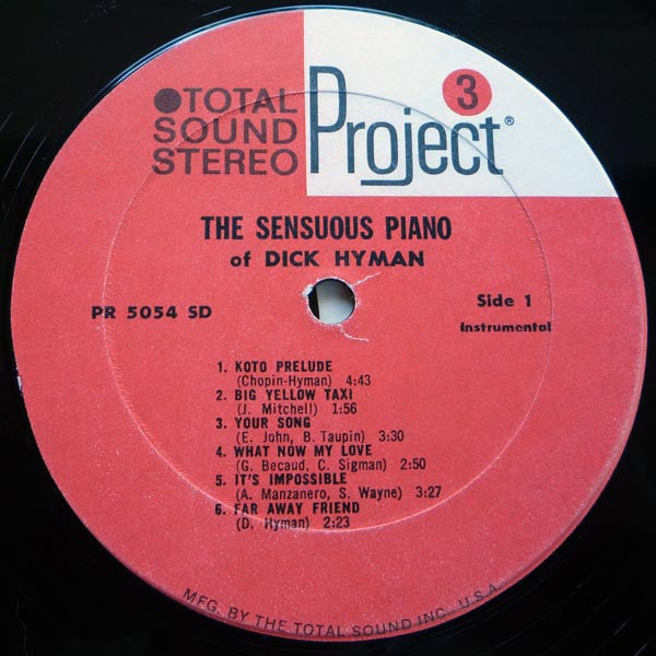 Dick Hyman : The Sensuous Piano Of Dick Hyman (LP, Album, Gat)