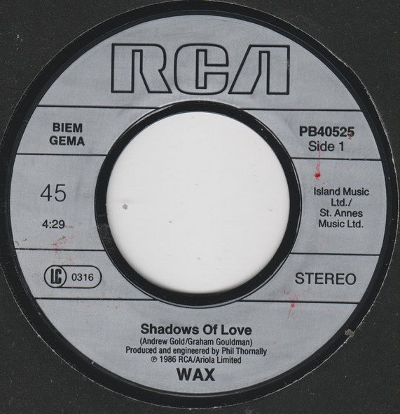 Wax (6) : Shadows Of Love (7", Single)