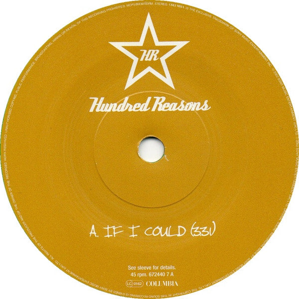 Hundred Reasons : If I Could (7", Num, Gre)