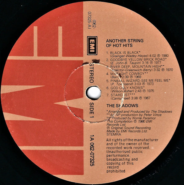The Shadows : Another String Of Hot Hits (LP, Comp)
