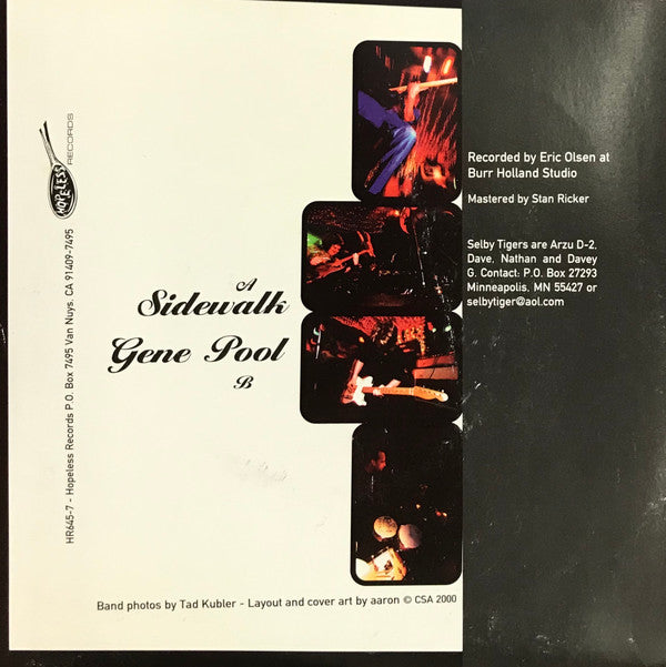 Selby Tigers : Sidewalk / Gene Pool (7", Single)