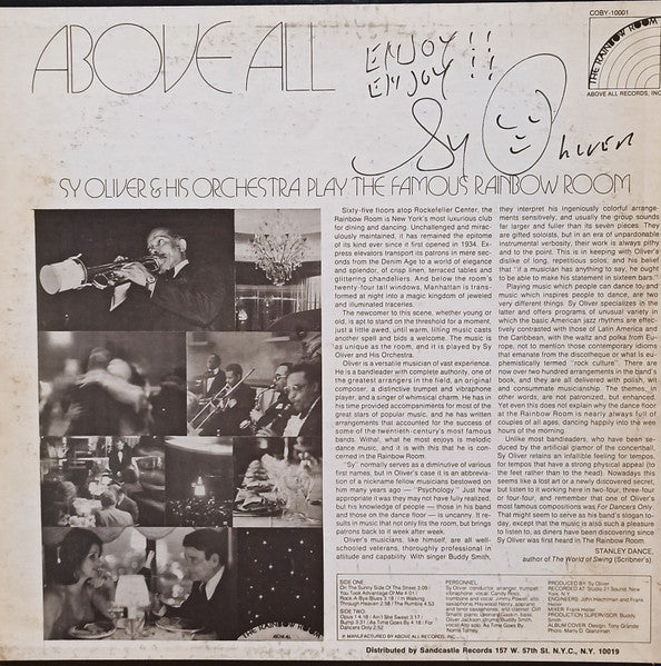 Sy Oliver And His Orchestra : Above All - Sy Oliver And His Orchestra Play The Famous Rainbow Room (LP, Album)