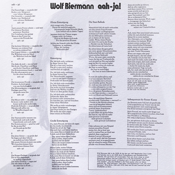 Wolf Biermann : Aah-Ja! (LP, Album)