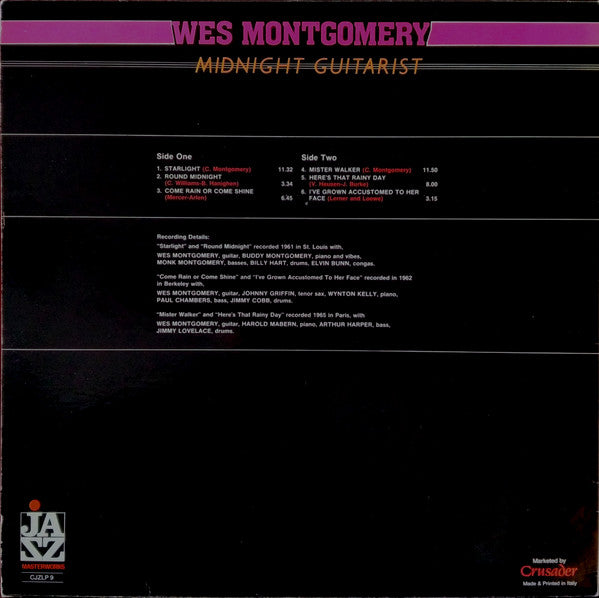 Wes Montgomery : Midnight Guitarist (LP, Comp)