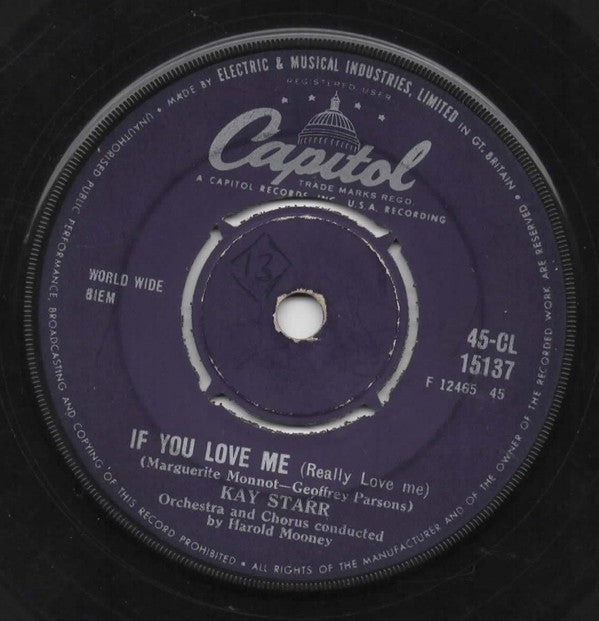 Kay Starr : Wheel Of Fortune (7")