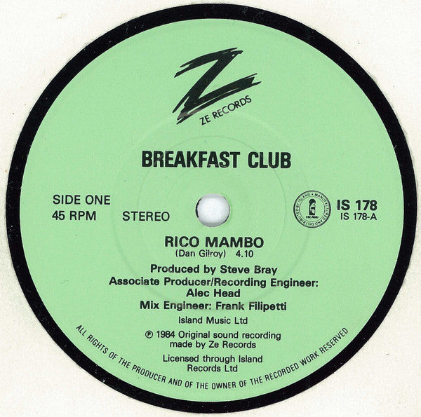 Breakfast Club : Rico Mambo / Walk It Off (7", Single)