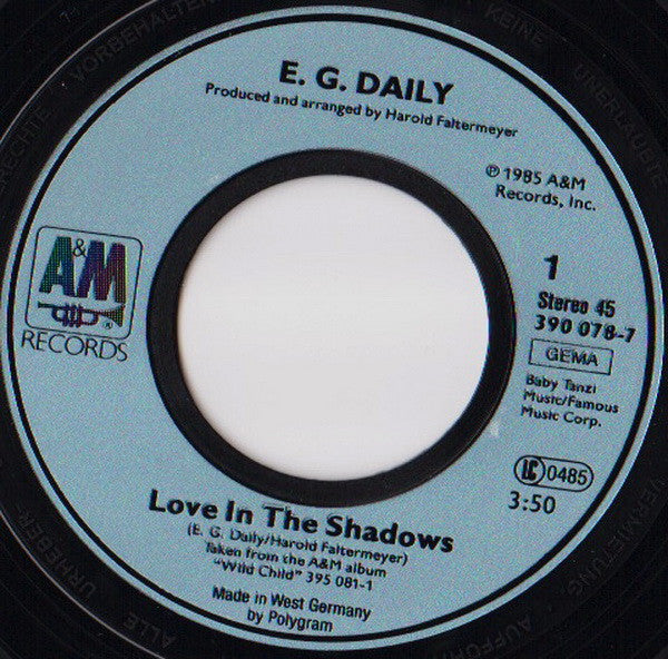 E.G. Daily : Love In The Shadows (7", Single)