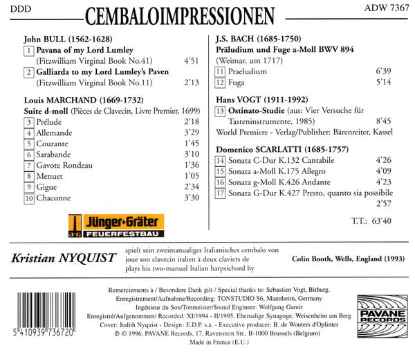 Kristian Nyquist : Cembaloimpressionen (CD)