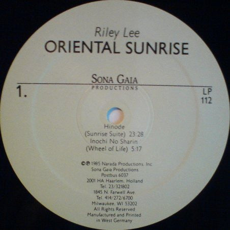 Riley Lee : Oriental Sunrise (LP, Album, RE)