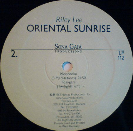 Riley Lee : Oriental Sunrise (LP, Album, RE)