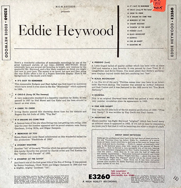 Eddie Heywood : Eddie Heywood (LP, RE)