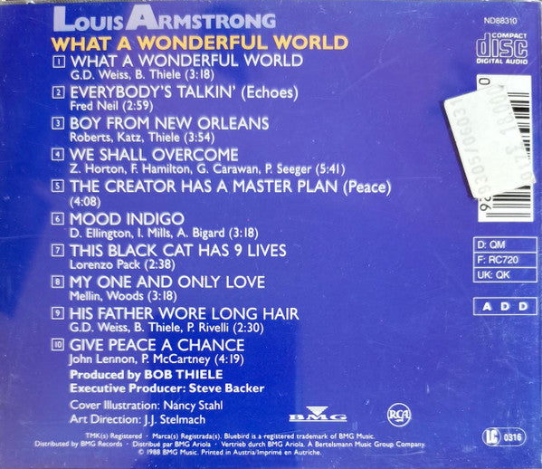 Louis Armstrong : What A Wonderful World (CD, Album, RE, RM)