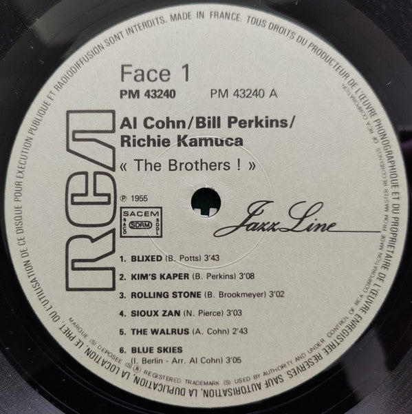 Al Cohn / Bill Perkins / Richie Kamuca : The Brothers ! (LP, Album, RE, Yel)