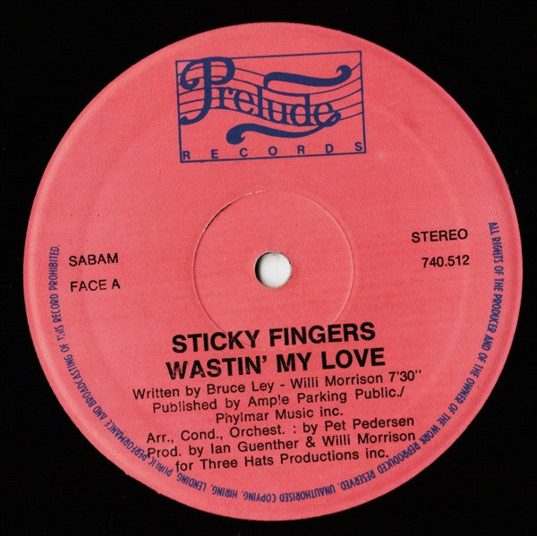 Sticky Fingers (2) : Wastin' My Love / Night Time (12")