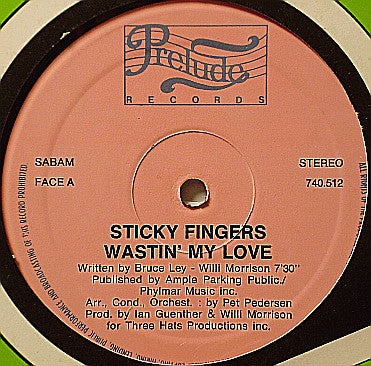 Sticky Fingers (2) : Wastin' My Love / Night Time (12")