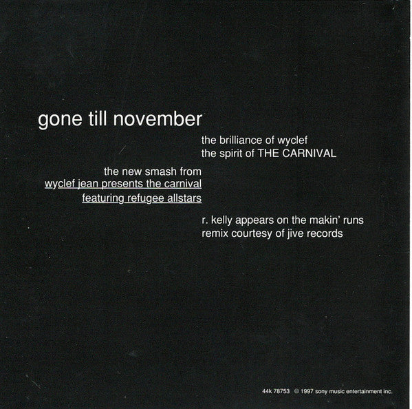 Wyclef Jean : Gone Till November / No Airplay (CD, Maxi)