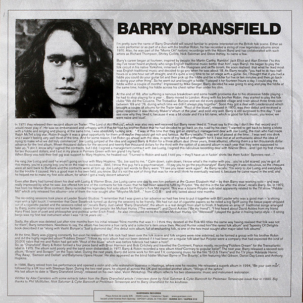 Barry Dransfield : Barry Dransfield (LP, Album, RE)
