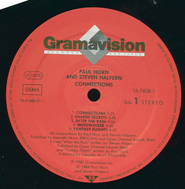 Paul Horn / Steven Halpern : Connections (LP, Album)