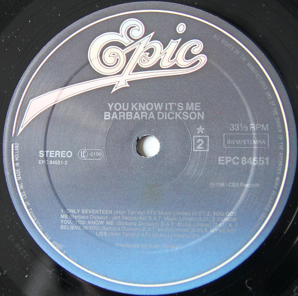 Barbara Dickson : You Know It's Me (LP, Album)