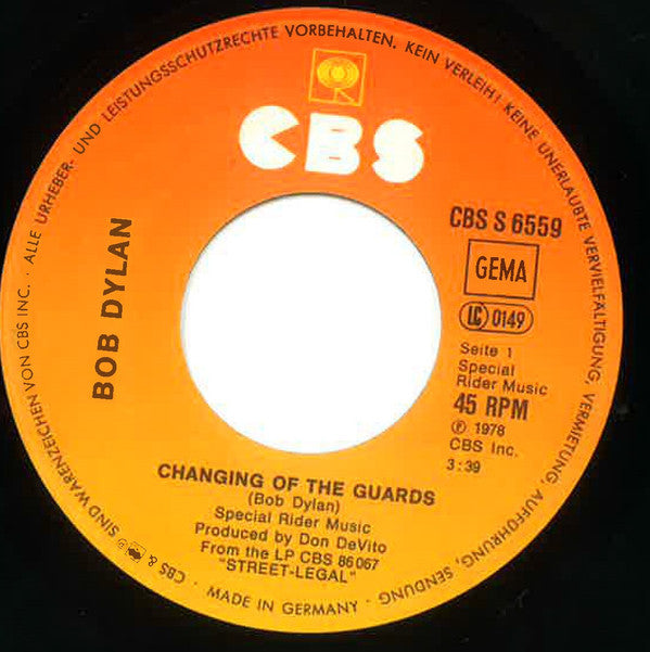 Bob Dylan : Changing Of The Guards (7")