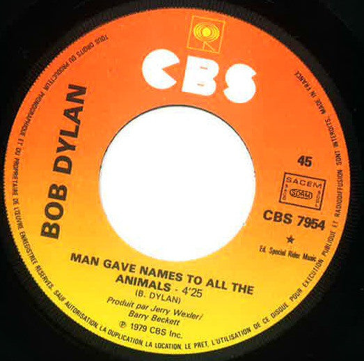 Bob Dylan : Man Gave Names To All The Animals / Trouble In Mind (7", Single)