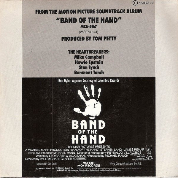 Bob Dylan With Tom Petty And The Heartbreakers : Band Of The Hand (7", Single, Promo)