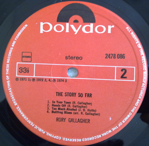 Rory Gallagher : The Story So Far (LP, Comp)