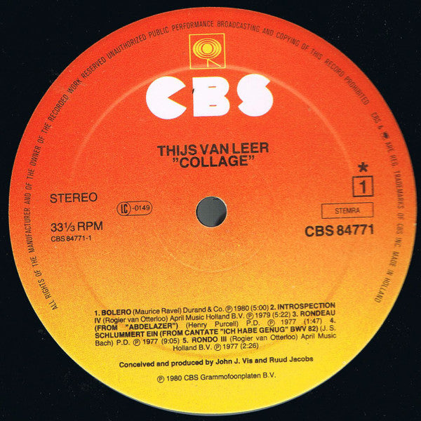 Thijs van Leer : Collage (LP, Comp)