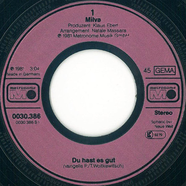 Milva : Du Hast Es Gut (7", Single)