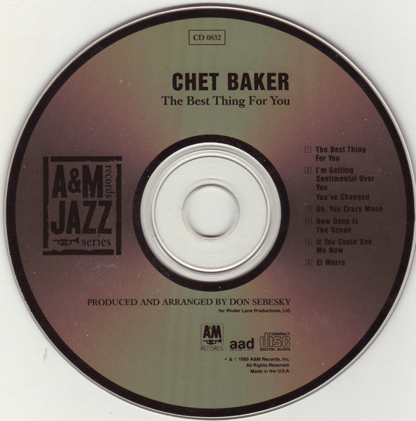 Chet Baker : The Best Thing For You (CD, Album, RE)