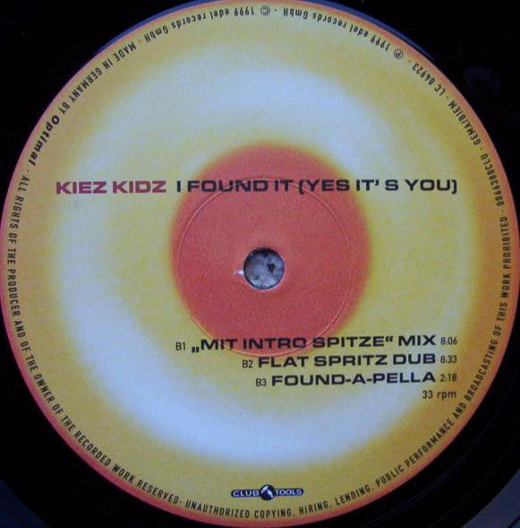 Kiez Kidz : I Found It (Yes It's You) (12")