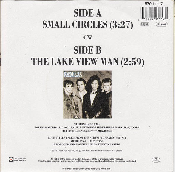 The Rainmakers (2) : Small Circles (7", Single, Bla)
