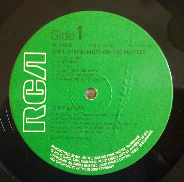 Chet Atkins : Picks On The Beatles (LP, Album, RE)