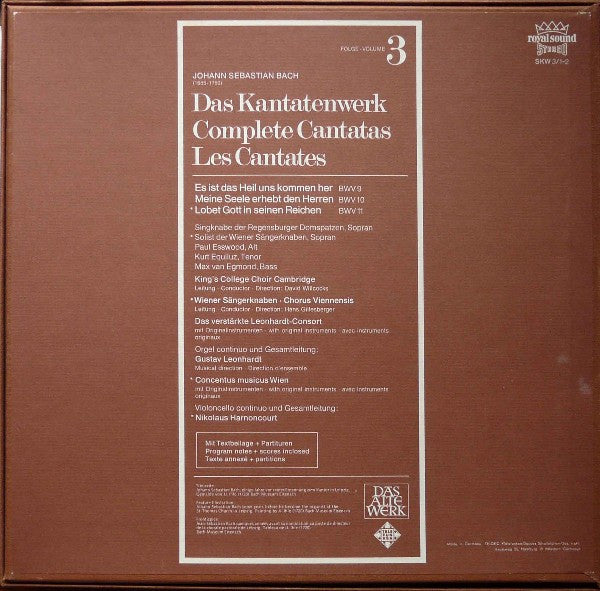 Johann Sebastian Bach : Kantatenwerk · Complete Cantatas | BWV 9-11 | 3 (2xLP + Box)
