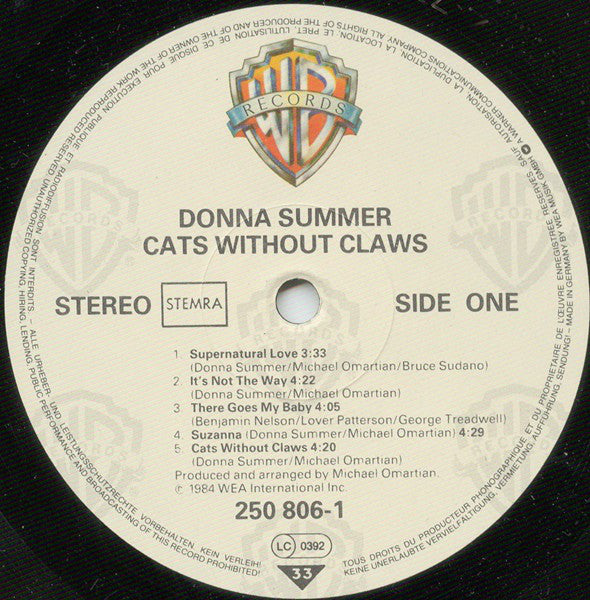 Donna Summer : Cats Without Claws (LP, Album)