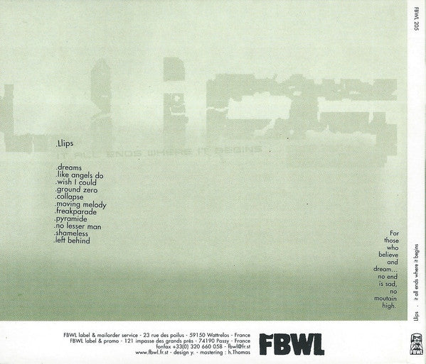 Llips. : It All Ends Where It Begins (CD)