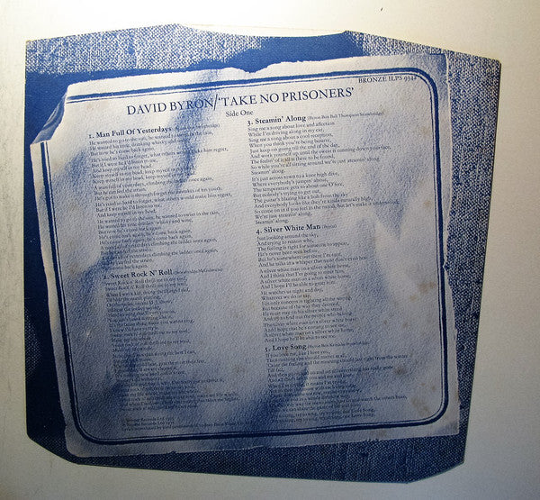 David Byron : Take No Prisoners (LP, Album)