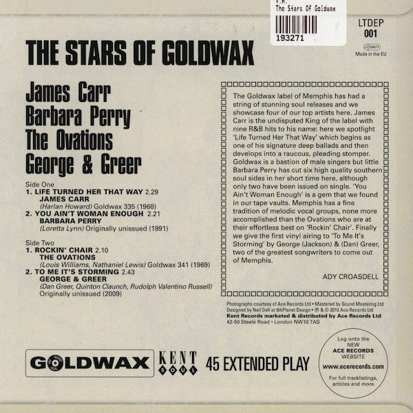 Various : The Stars Of Goldwax (7", EP, RSD, Comp, Mono, Ltd)