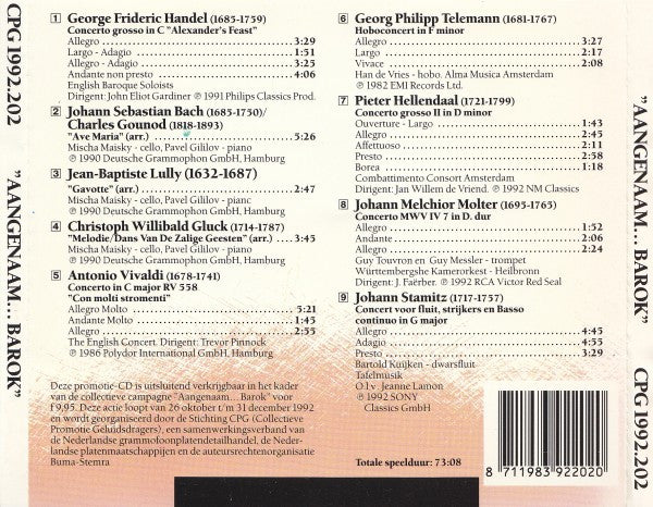 Various : Aangenaam... Barok '92 (CD, Comp)