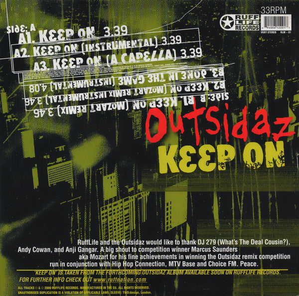Outsidaz : Keep On (12", Single)
