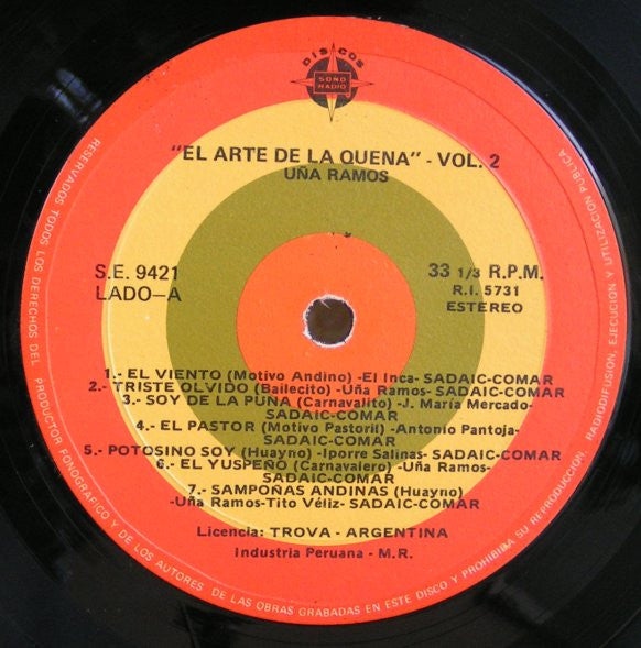 Uña Ramos : El Arte De La Quena Vol. 2 (LP, Album)