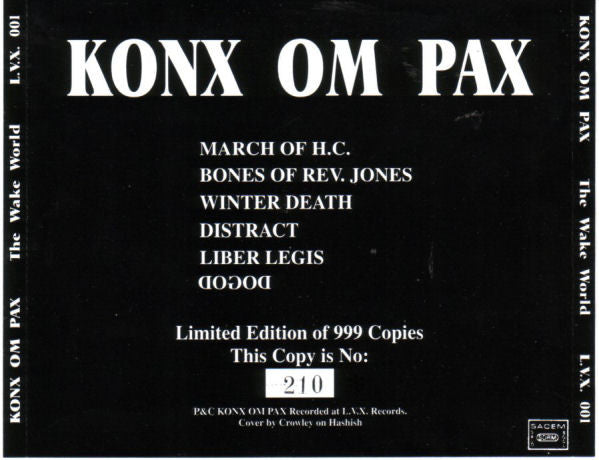 Konx Om Pax : The Wake World (CD, Album, Ltd, Num)