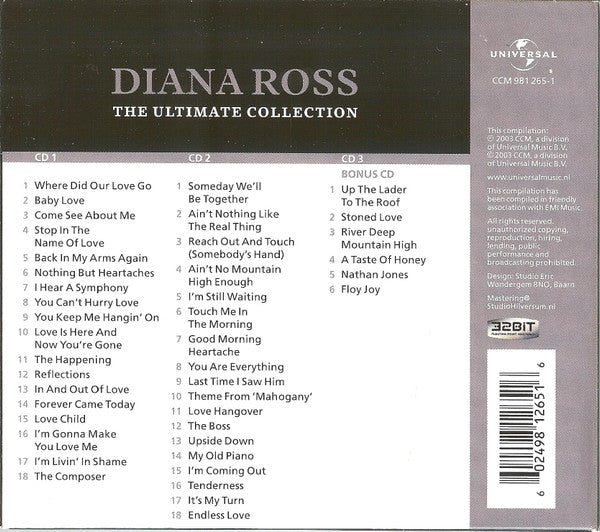 Diana Ross : The Ultimate Collection (3xCD, Comp, RM)