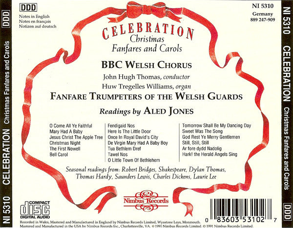 BBC Welsh Chorus : Celebration: Christmas Fanfares & Carols (CD, Album, Amb)