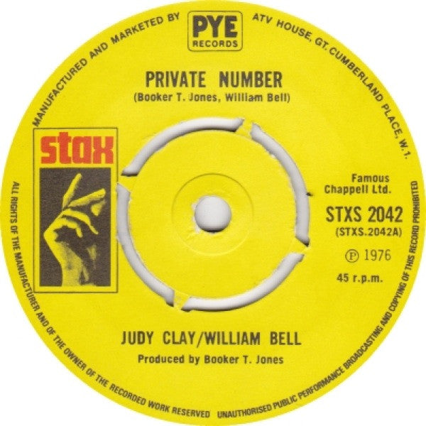 Judy Clay / William Bell : Private Number (7", Single, 4 P)