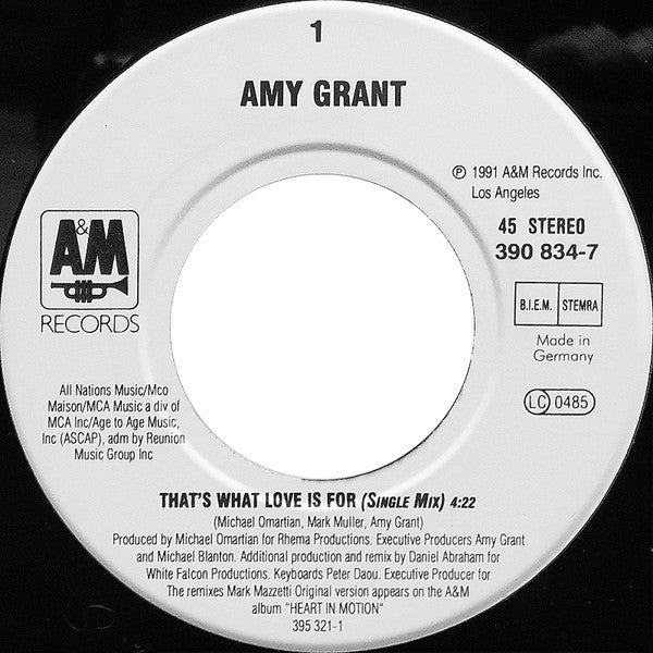 Amy Grant : That's What Love Is For (7", Single)