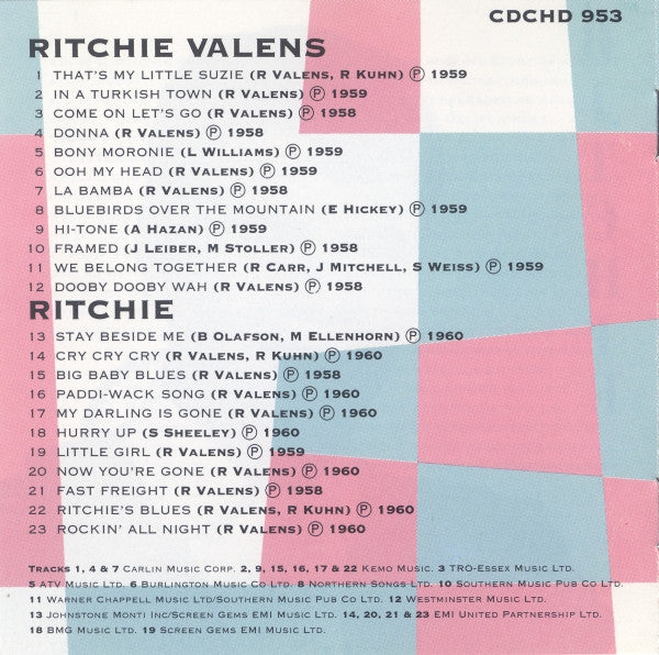 Ritchie Valens : Ritchie Valens / Ritchie (CD, Comp)