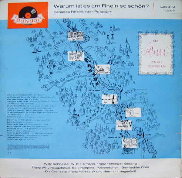 Willy Schneider, Willy Hofmann, Franz Fehringer, Franz Willy Neugebauer : Warum Ist Es Am Rhein So Schön? - Großes Rheinlieder-Potpourri (LP, Mono)
