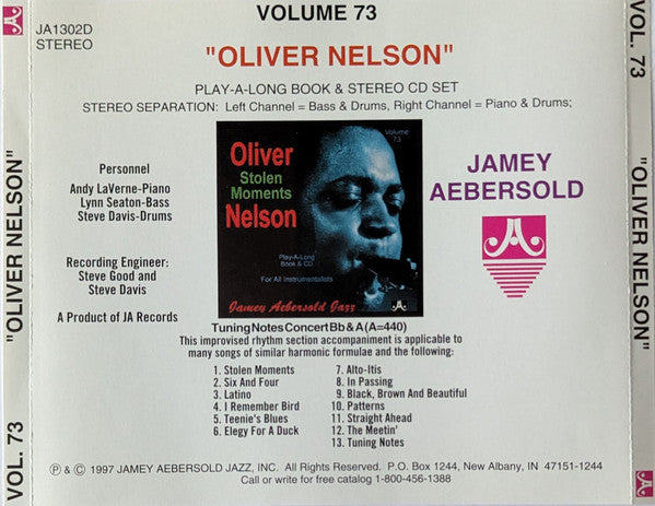 Andy Laverne, Lynn Seaton, Steve Davis (16) : Volume 73 - Oliver Nelson - Stolen Moments (CD, Album)